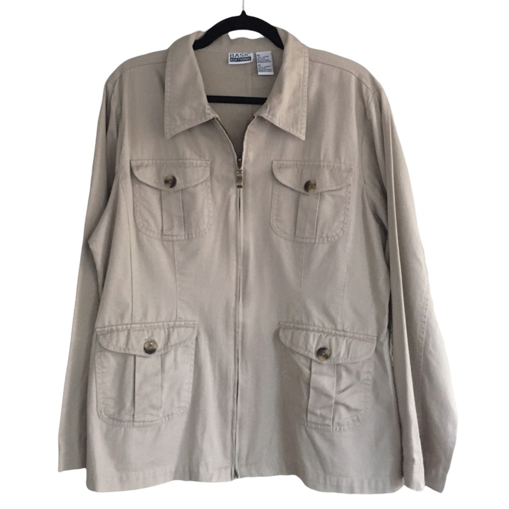 Basic Editions Khaki Cargo Pocket Jacket - image 2